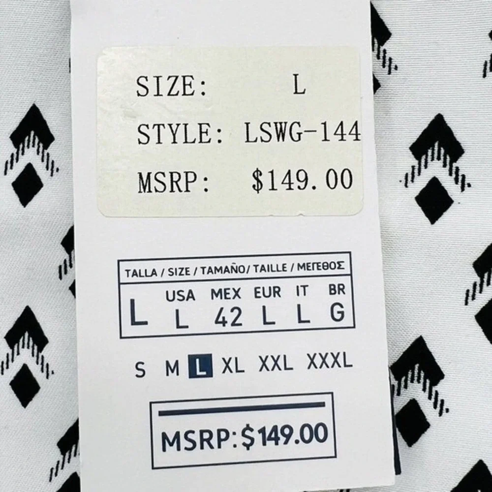 NWT Silver Stone Geo Collection Men's‎ Shirt Large Modern Fit Button Down $149